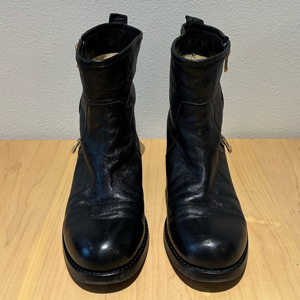 Jimmy Choo Moto Boots, Black Leather, Women's EU 39 - Picture 2 of 12